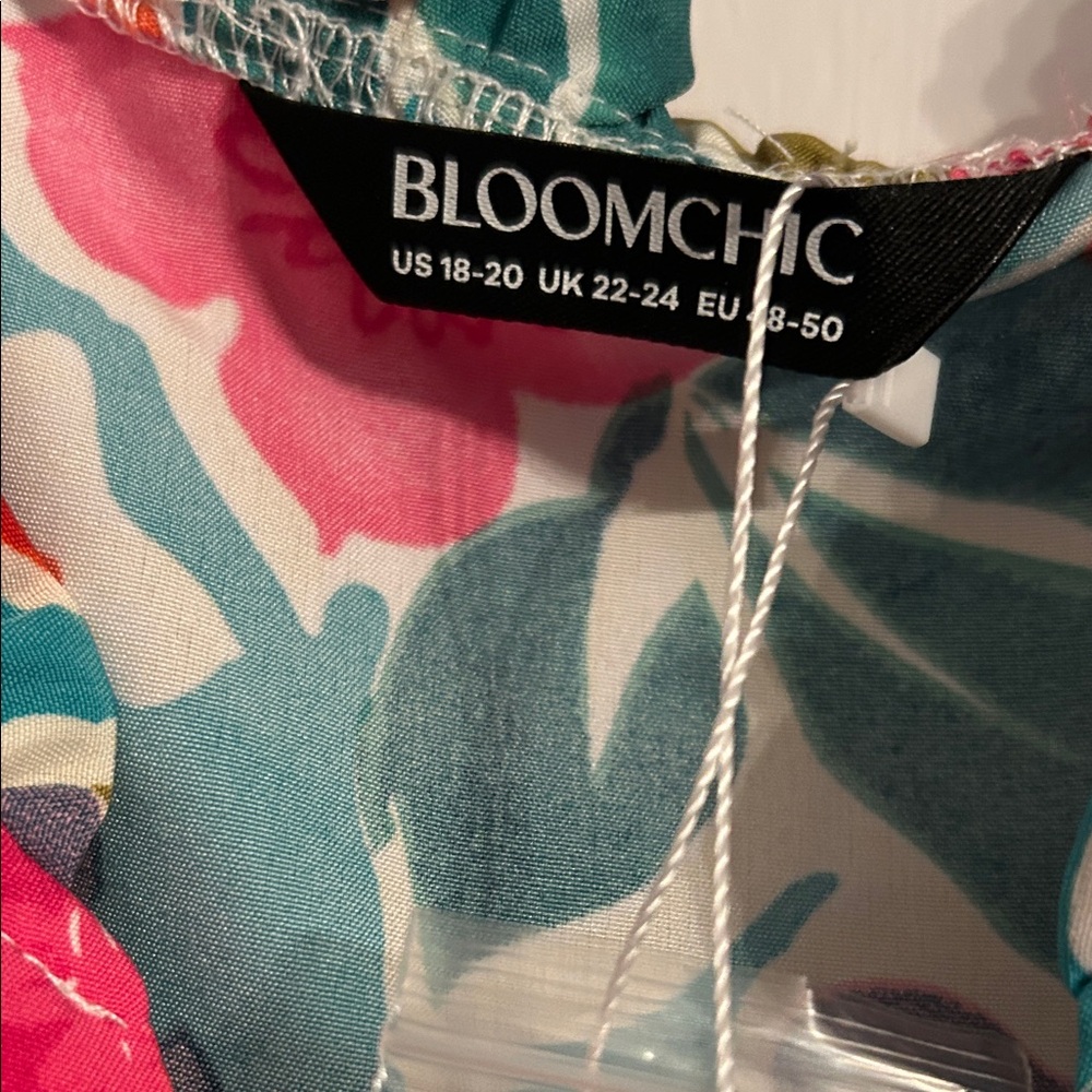 BloomChic Floral Jumpsuit - Pink, Orange, Green, Blue size 2X 18/20 NWT wide leg - Picture 7 of 10